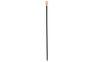 Lot 79 - AN EARLY 20TH CENTURY EBONY, SILVER AND IVORY WALKING CANE