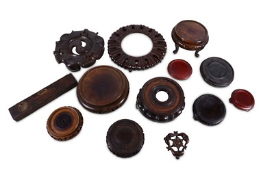 Lot 373 - A COLLECTION OF WOOD STANDS.