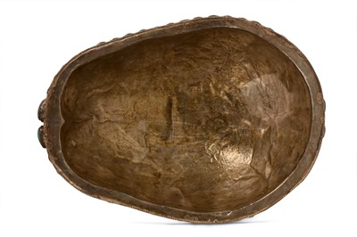 Lot 5 - A TIBETAN KAPALA SILVER LINED HUMAN SKULL CAP