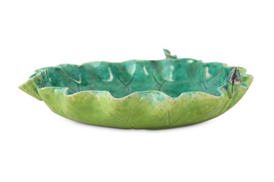 Lot 584 - A CHINESE TURQUOISE-GLAZED 'LOTUS LEAF' WASHER.
