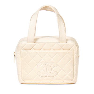 Lot 114 - Chanel Cream Quilted Mini Top Handle Bag