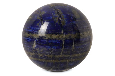 Lot 60 - A LARGE SOLID LAPIS LAZULI SPECIMEN SPHERE