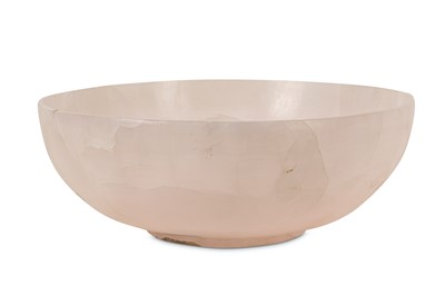 Lot 54 - A LARGE AND IMPRESSIVE CARVED PINK MANGANO CALCITE BOWL