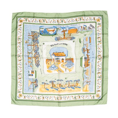 Lot 264 - Hermes 'Retour a La Terre' Silk Scarf