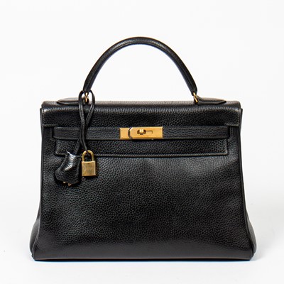 Lot 289 - Hermes Black Ardennes Kelly Retourne 32