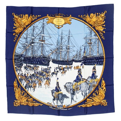 Lot 229 - Hermes 'Marine Et Cavalerie' Silk Scarf