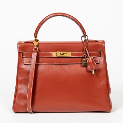Lot 97 - Hermes Brique Tadelakt Kelly Retourne 32