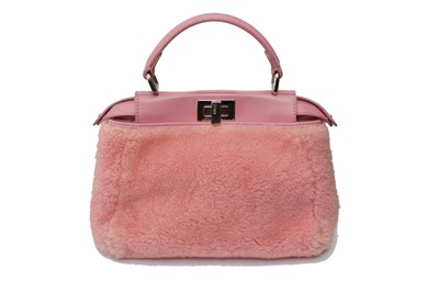 Lot 48 - Fendi Pink Shearling Mini Peekaboo Bag