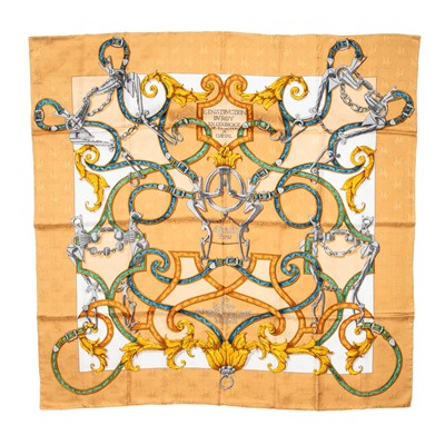 Lot 324 - Hermes 'L'Instrvction dv Roy en l'Exercice de Monter a Cheval' Silk Scarf