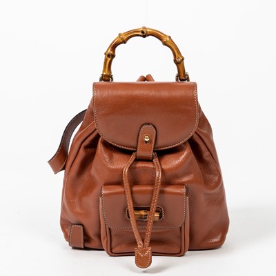 Lot 61 - Gucci Tan Leather Bamboo Mini Backpack