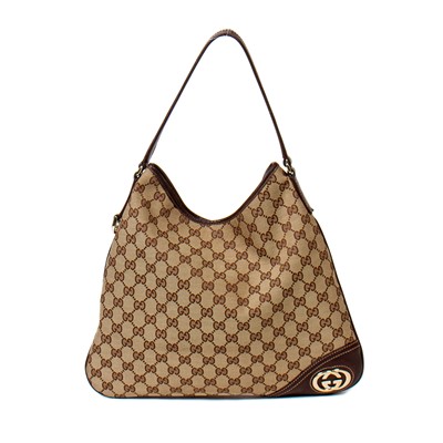Lot 30 - Gucci Beige Monogram Canvas Britt Hobo