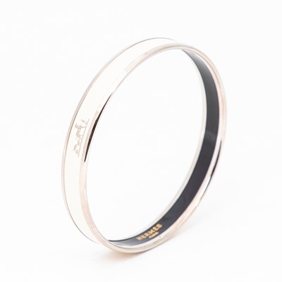 Lot 279 - Hermes White Enamel Bangle