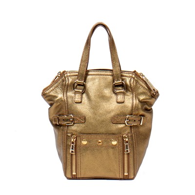 Lot 285 - Yves Saint Laurent Bronze Leather Mini Tote