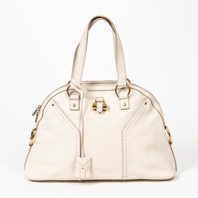 Lot 273 - Yves Saint Laurent White Leather Muse 1 Bag