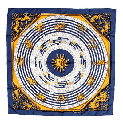 Lot 233 - Hermes 'Dies et Hore' Silk Scarf