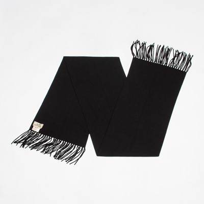 Lot 365 - Hermes Black Extra Fine Merino Wool Fringe Scarf