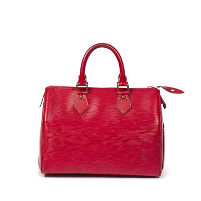 Lot 8 - Louis Vuitton Red Epi Speedy 25