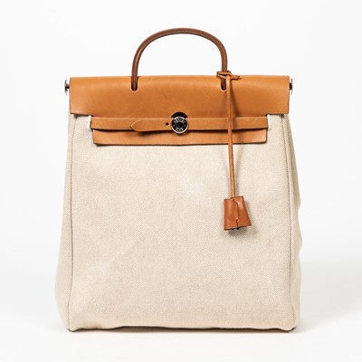 Lot 112 - Hermes Beige Herbag Backpack PM
