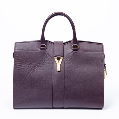 Lot 128 - Yves Saint Laurent Purple Cabas Chyc Tote