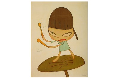 Lot 339 - Yoshitomo Nara (Japanese, b.1959), 'Marching on a Butterbur Leaf'
