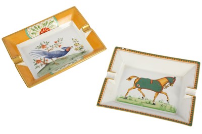 Lot 184 - Two Hermes porcelain ashtrays