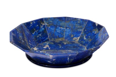 Lot 21 - * A SMALL CARVED LAPIS LAZULI SAUCER