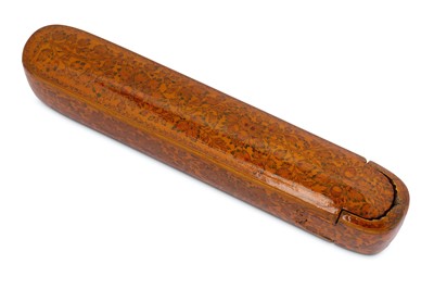 Lot 70 - * A QAJAR LACQUERED PAPIER-MÂCHÉ PEN CASE (QALAMDAN) WITH BERRIES