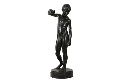 Lot 53 - AN IMPORTANT NEW SCULPTURE BRONZE FIGURE OF A BOY POSSIBLY BY SIR WILLIAM GOSCOMBE JOHN (BRITISH, 1860-1952)
