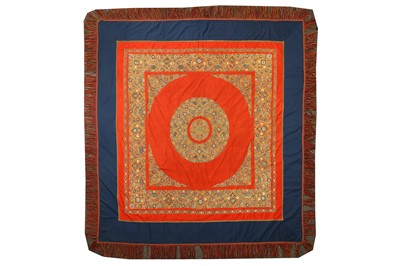 Lot 74 - * A GILAN EMBROIDERED KURSI COVER