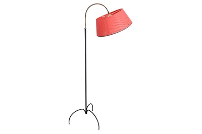 Lot 110 - Mid 20th century French black tripod steel floor lamp