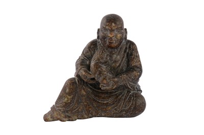 Lot 518 - A CHINESE SOAPSTONE LUOHAN, 20TH CENTURY