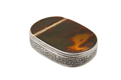 Lot 58 - An early 19th century Norwegian silver and tortoiseshell snuff box, Bergen 1835 probably by Peder Schrøder (active from 1818)