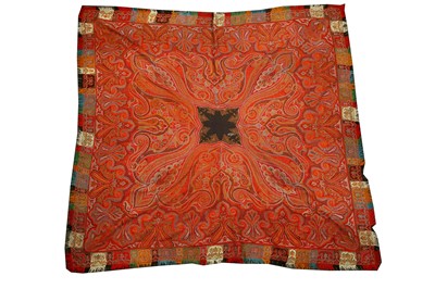 Lot 393 - A SQUARE KASHMIRI SHAWL