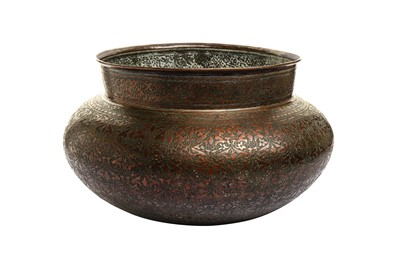 Lot 317 - A LARGE DECCANI TINNED COPPER BOWL