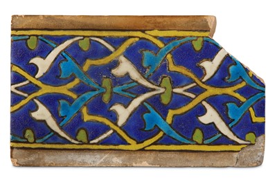 Lot 288 - A CENTRAL ASIAN CUERDA SECA TILE FRAGMENT