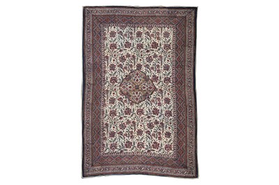 Lot 384 - A QUILTED QALAMKARI SPREAD