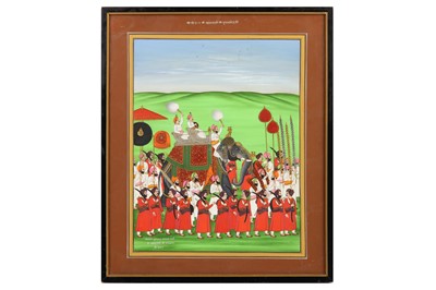 Lot 215 - THE PROCESSION OF MAHARANA BHUPAL SINGH (1884 - 1955) TO NATHDWARA