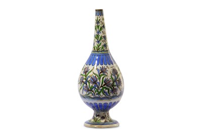 Lot 302 - A LARGE POLYCHROME-PAINTED POTTERY VASE