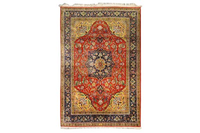 Lot 38 - A VERY FINE SILK QUM RUG, CENTRAL PERSIA