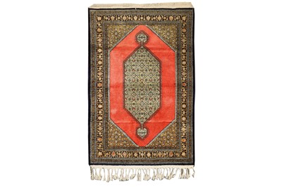 Lot 13 - A VERY FINE SILK QUM RUG, CENTRAL PERSIA