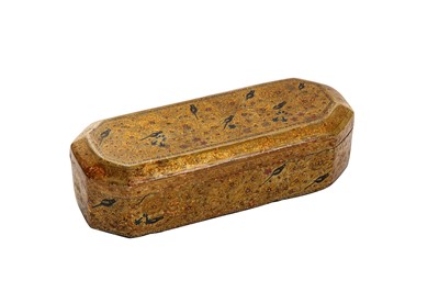 Lot 254 - A GILT LACQUERED KASHMIRI PEN BOX