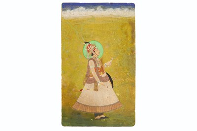 Lot 207 - A SMALL STANDING PORTRAIT OF A RAJA