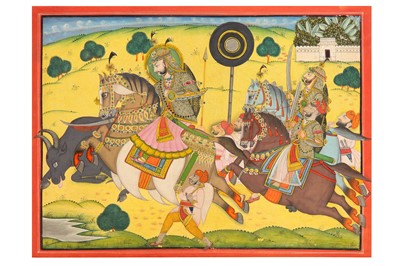 Lot 208 - A HUNTING SCENE