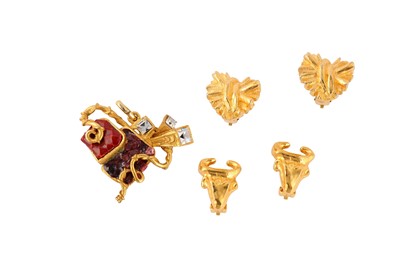 Lot 67 - Christian Lacroix Pendant and Clip On Earrings