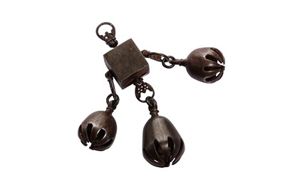 Lot 330 - A SET OF THREE STEEL BELLS