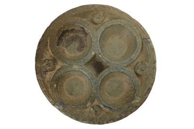 Lot 163 - A CARVED GREY SCHIST OFFERING TRAY