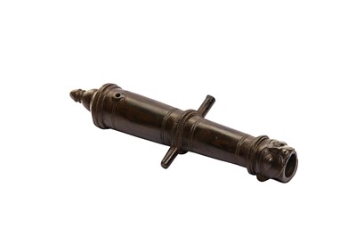 Lot 344 - A MINIATURE INDIAN BRONZE CANNON