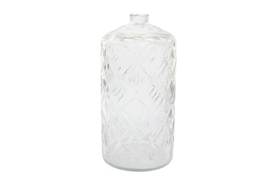 Lot 278 - A LARGE DIAMOND-CUT AND GILT CLEAR-GLASS BOTTLE