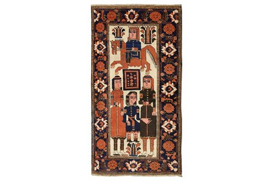 Lot 41 - AN UNUSUAL BALOUCH PICTORIAL RUG, NORTTH-EAST PERSIA