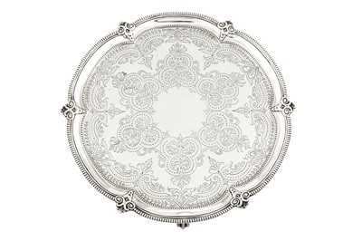 Lot 304 - A Victorian sterling silver salver, Sheffield 1882 by Fenton Brothers